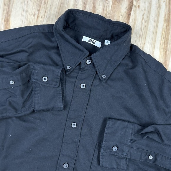 Uniqlo Other - Uniqlo Men's Medium Black Oversized Heavyweight Lyocell Long Sleeve Button Shirt